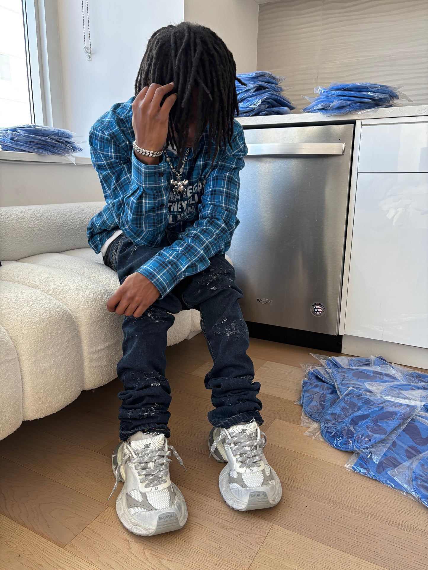 Kompy Clouded blue Knife Denim