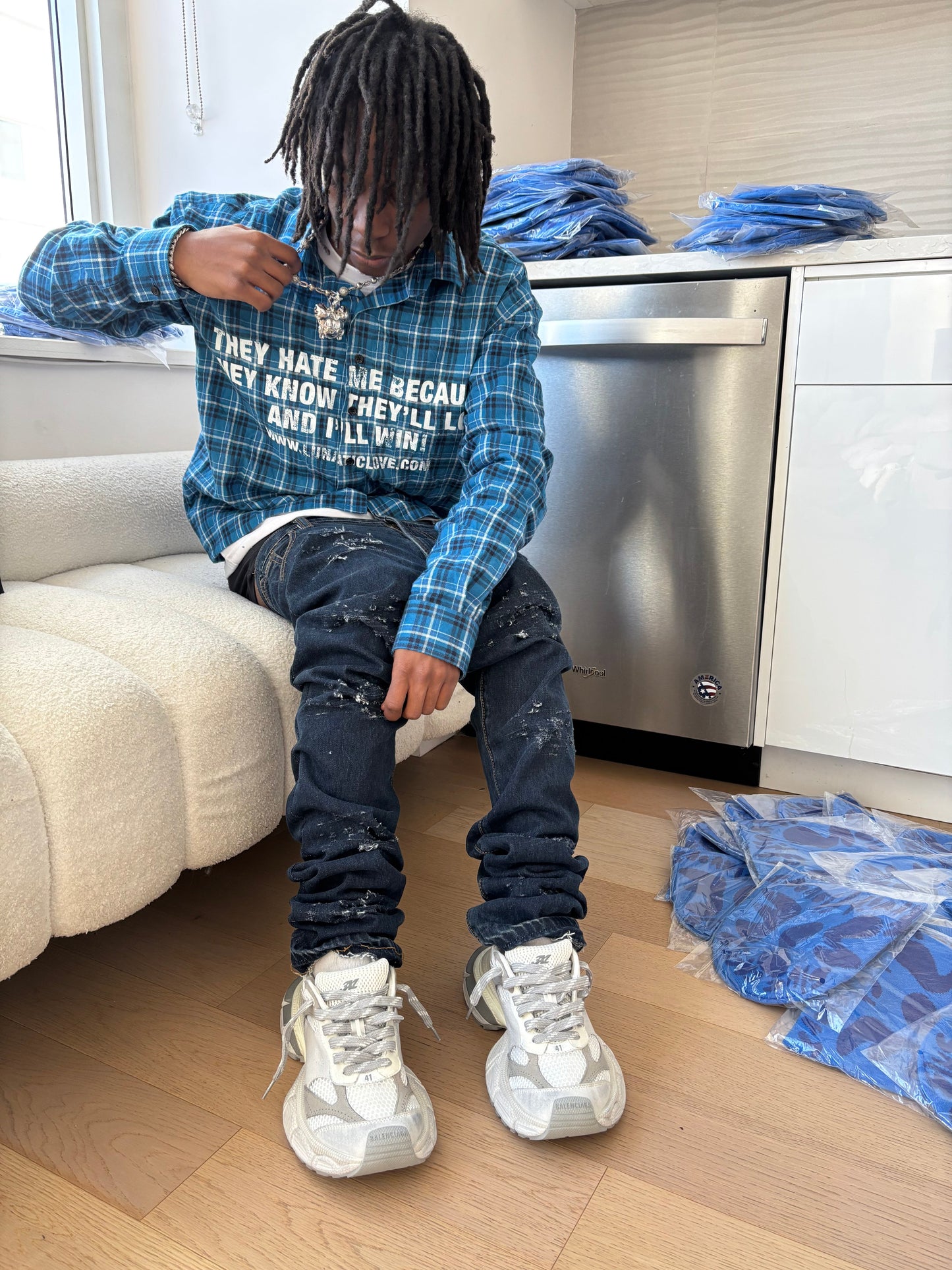 Kompy Clouded blue Knife Denim