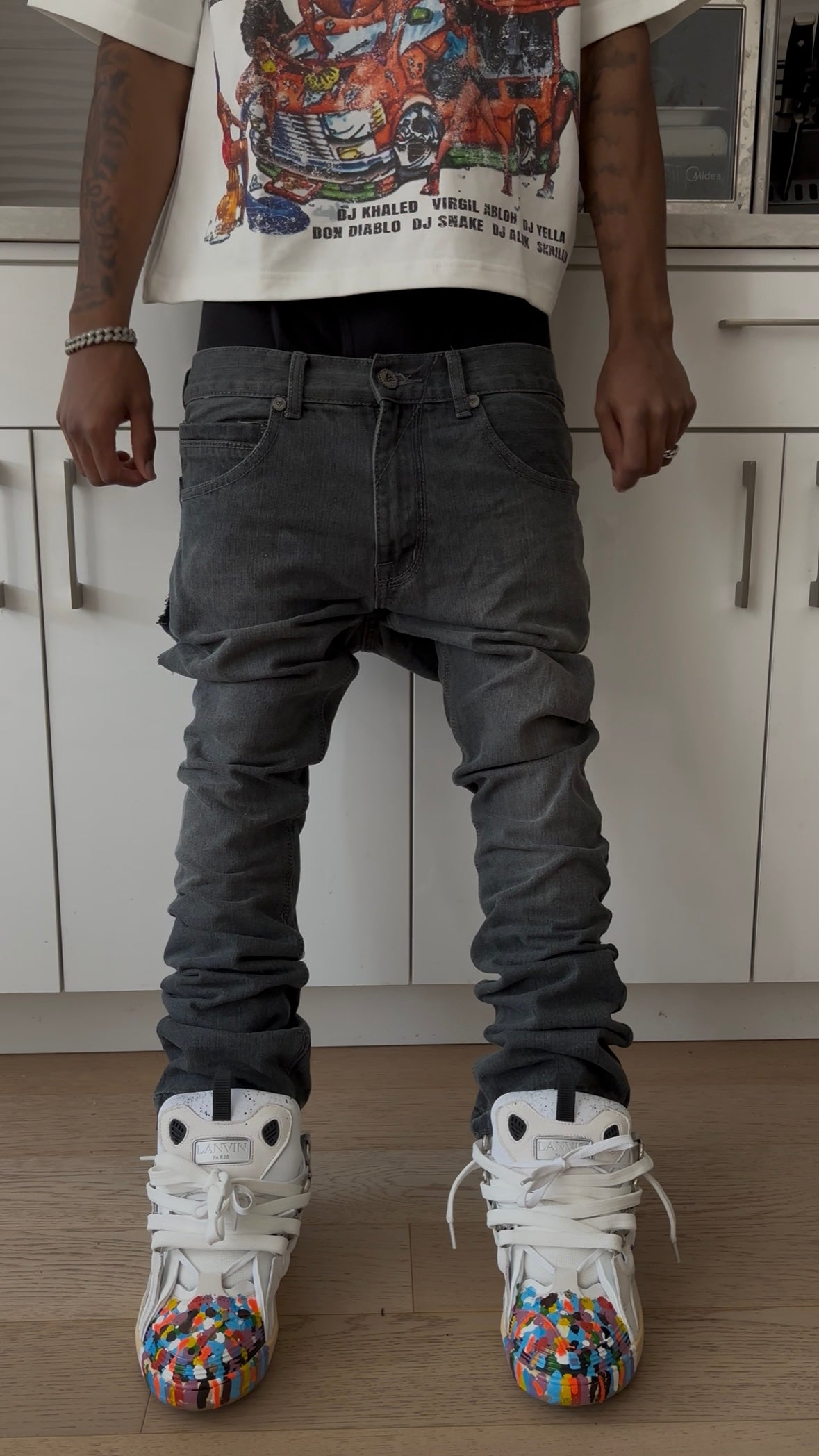 Kompy Washed Grey Denim