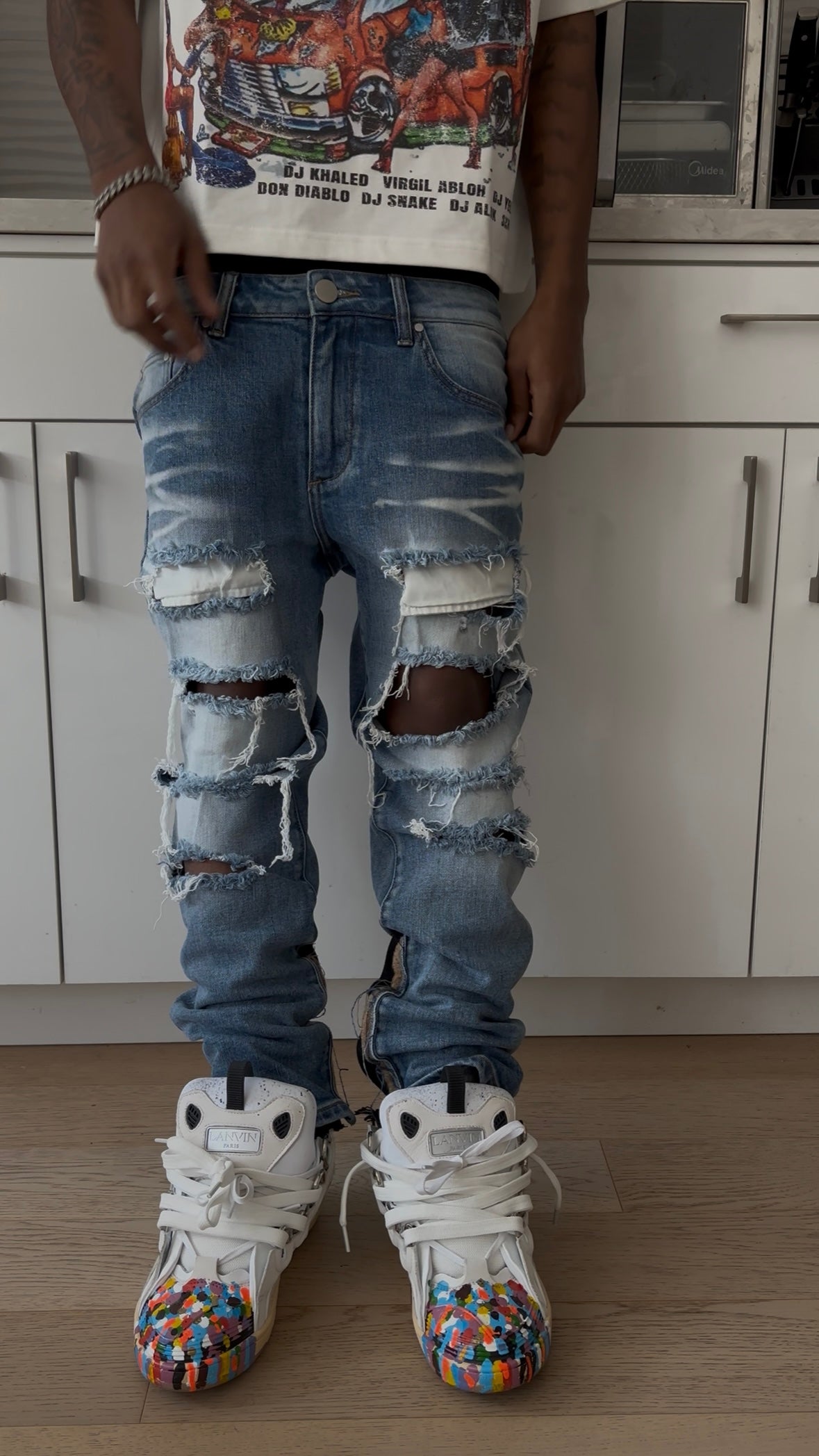 Kompy Ripped Racer Jeans